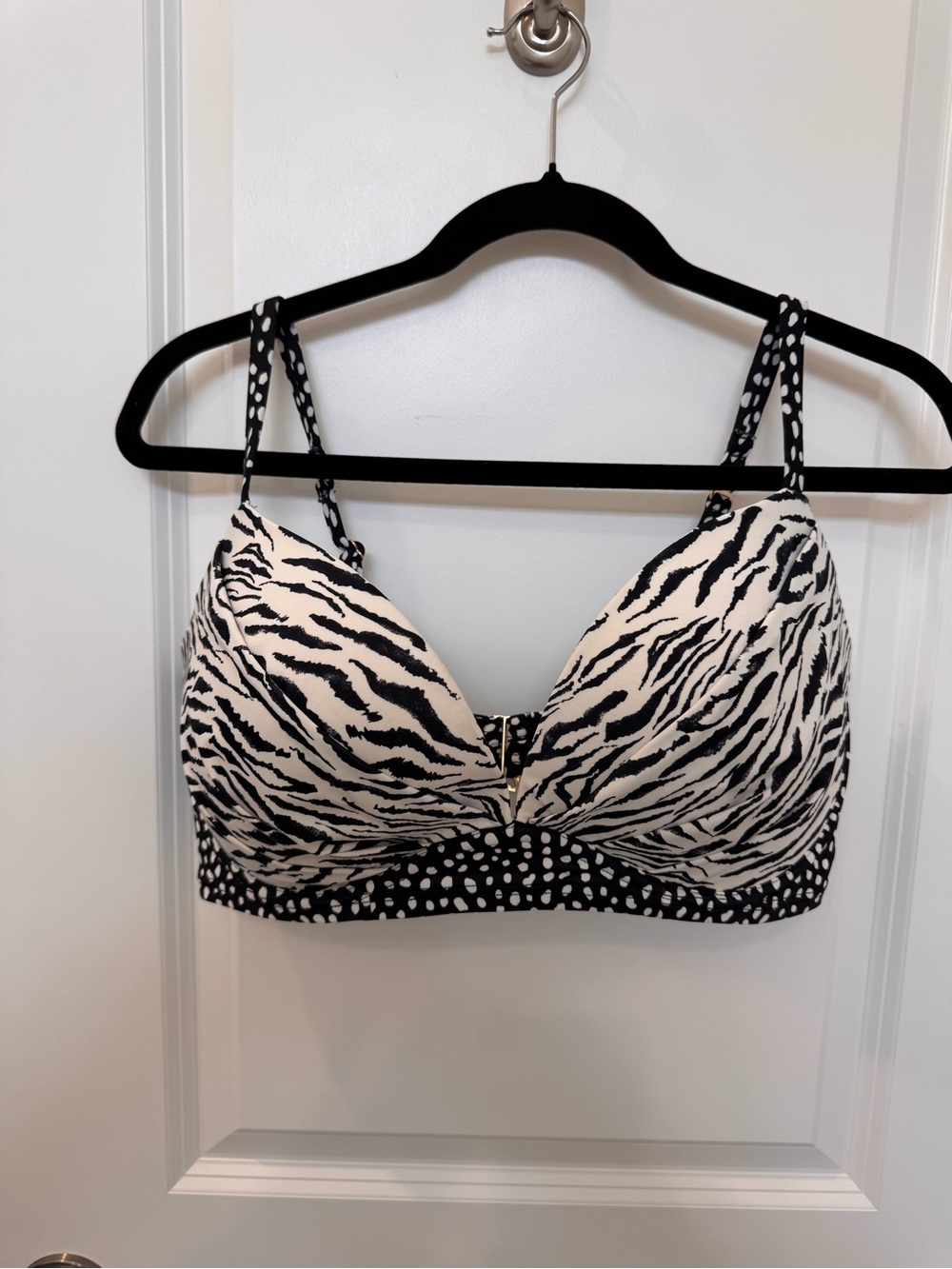 Victoria's Secret Black and White Zebra Print Bikini Top